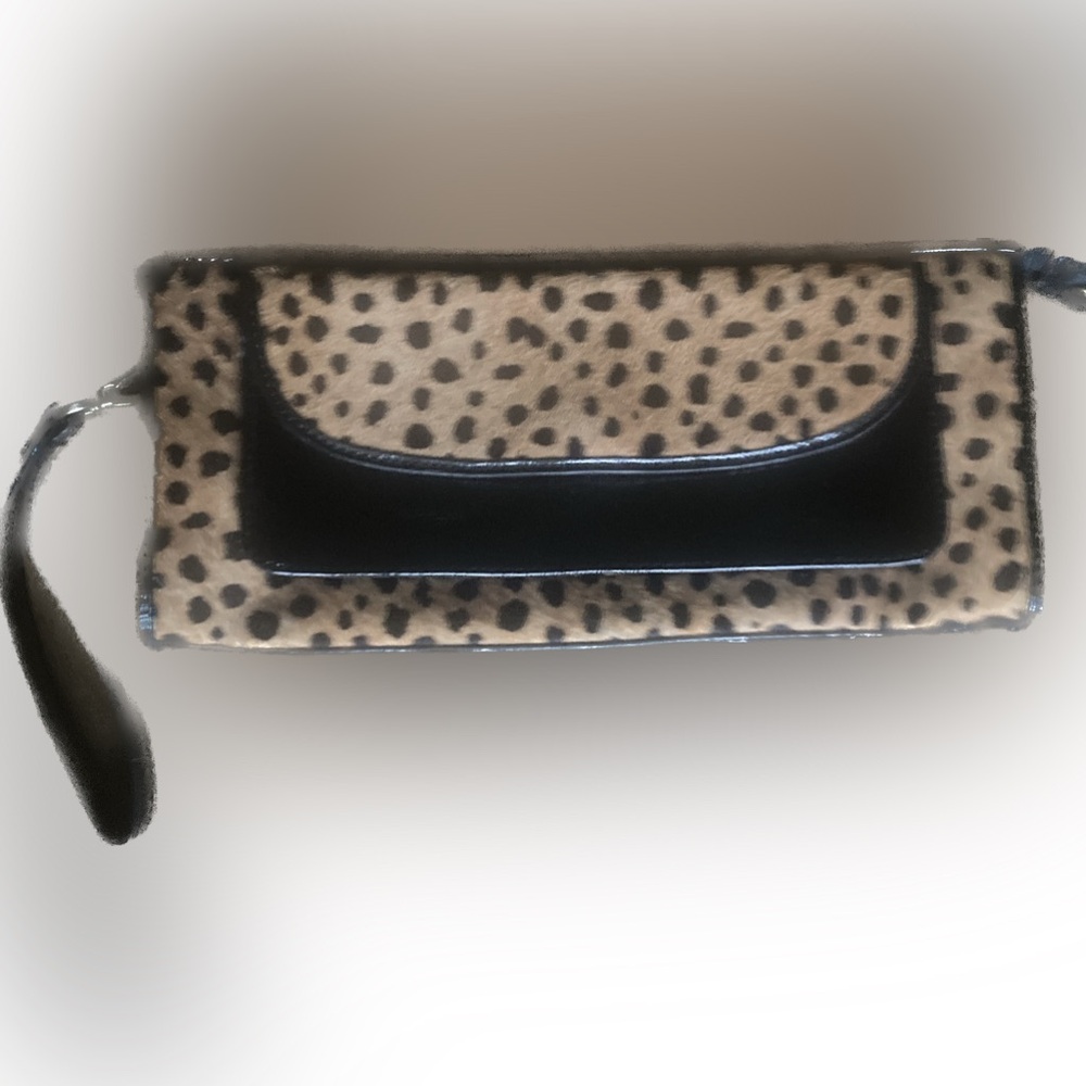 Leopard Print Women's Handbag with Black Trim- by Talbots